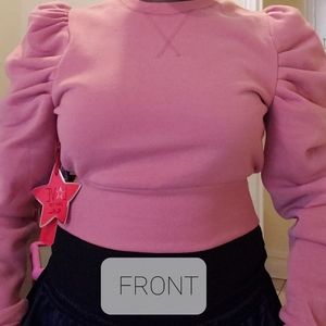 Cropped Puffy Sleeved Sweater